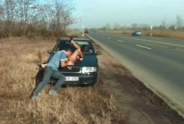 Licked vagina on the side of the road